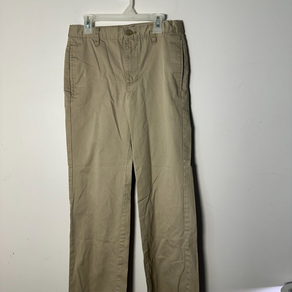 EUC Cherokee Young Boys Ultimate Khaki Pants Slacks 14 Tan Adjustable Waist